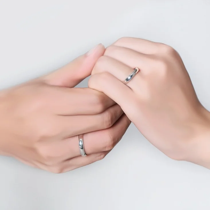 شافين 4 mm Promise Engagement Gray Women's Men's Steel Ring EH24BY