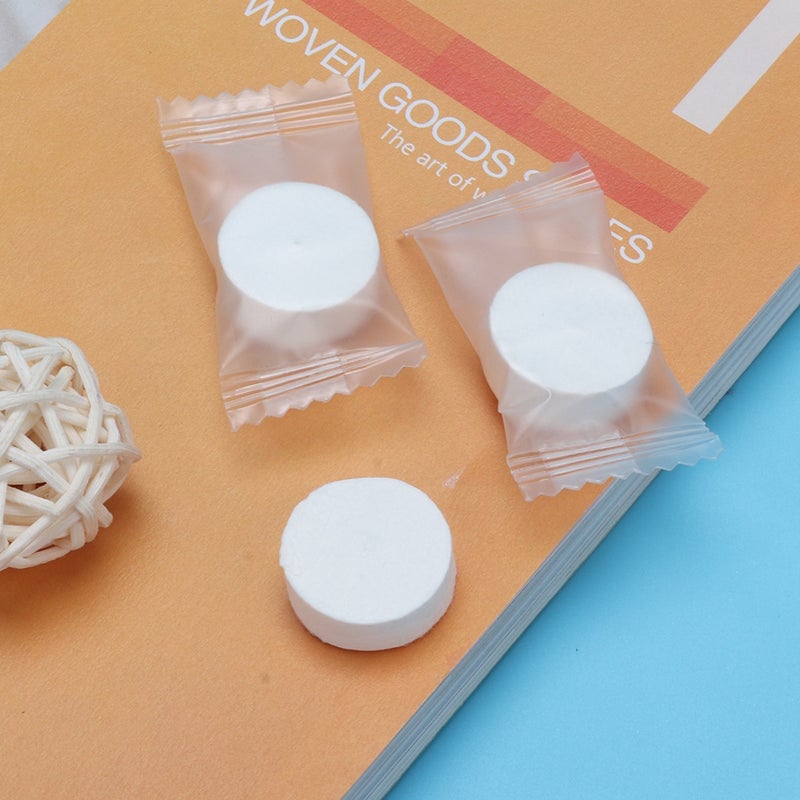 Compressed Makeup Towel 100% Natural Cotton Gentle Skin-Friendly - Strong Cleansing Net Texture Face Cleaning Towel for Travel Outdoor Daily Skin Care - Image 2