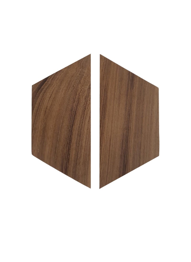 CURIOFACT CURIOFACT Teakwood Door Handles RAW Unfinished Wardrobe Handles Hexagon Deisgn Set of 2 Handles Unpolished 6 inch  - Image 1