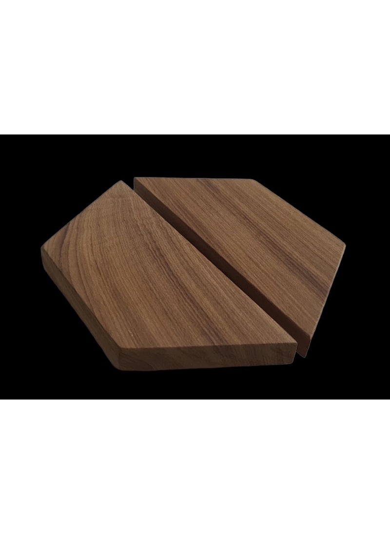 CURIOFACT CURIOFACT Teakwood Door Handles RAW Unfinished Wardrobe Handles Hexagon Deisgn Set of 2 Handles Unpolished 6 inch  - Image 2