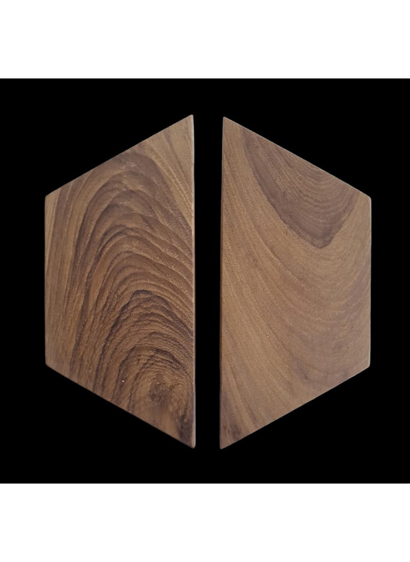 CURIOFACT CURIOFACT Teakwood Door Handles RAW Unfinished Wardrobe Handles Hexagon Deisgn Set of 2 Handles Unpolished 6 inch  - Image 4