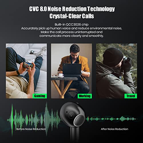 GravaStar Bluetooth Earphones Wireless P5 Earbuds with Charging Case,Bluetooth 5.2 Stereo Built-in in Ear Microphone,Replaceable Charging Case,Type C(Christmas Edition) - Image 4