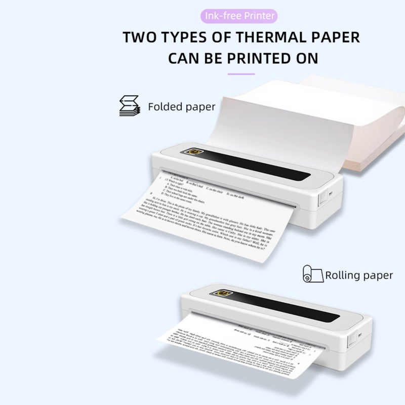 Portable Printer: 3*Thermal Paper (300 Sheets) Ink-Free Printing Bluetooth Printer - Photo-Level High-Clear Printing Compact Printer for Mobile Office, Home Learning & On-The-Go Use - Image 5