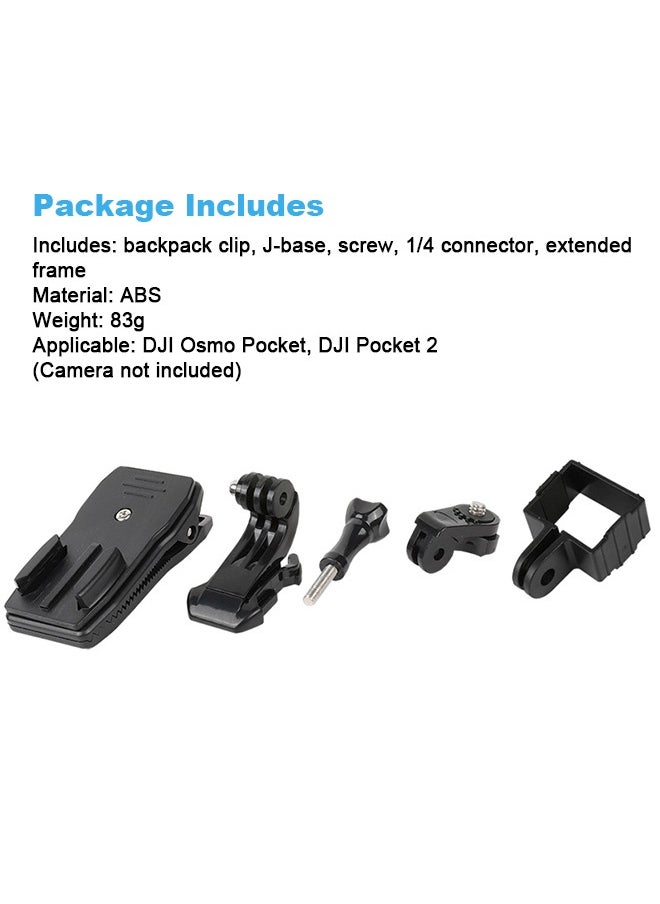 Generic - Backpack Camera Clip, 360° Rotation Backpack Strap Mount Quick Clip Mount with Expand Frame Compatible with DJI Osmo Pocket, Osmo Pocet 2 - Image 1