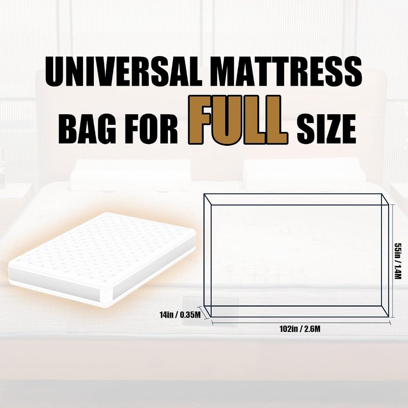PROMORE 2 Pack Full Plastic Mattress Bag For Moving and Storage Protector Cover - Image 2