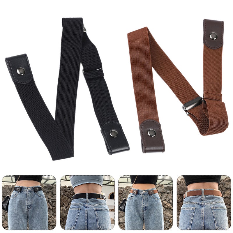 4 pcs Elastic Invisible Jeans Belt Fashion Women Stretch Belt Jeans Accessory - Image 3