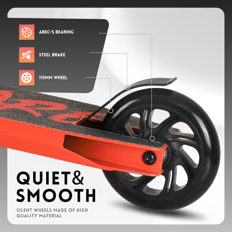 FREEDARE Pro Stunt Scooter for Kids & Teens 8 Years Old Above, Intermediate Riders, 110mm PU Wheels, Freestyle Kick Scooter for Tricks, Orange - Image 3