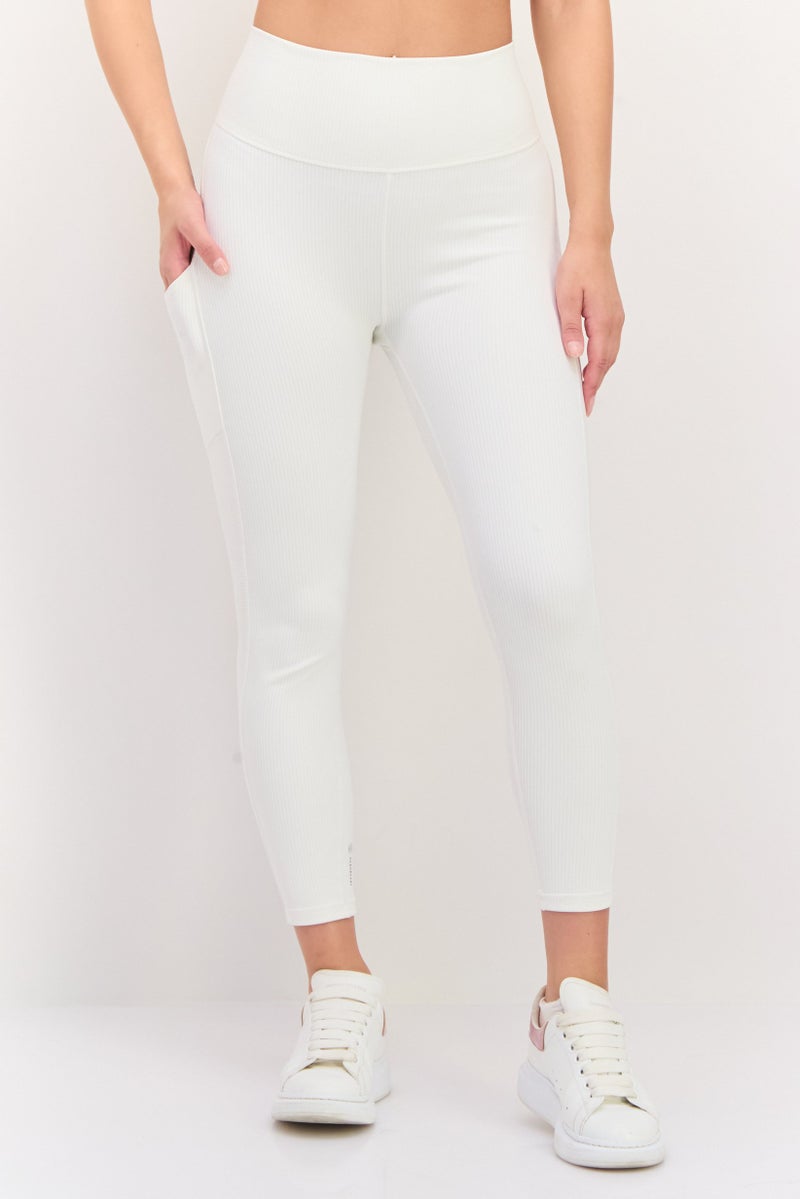 Adidas Women Sportswear Fit Training Tights, Off White  - Image 1