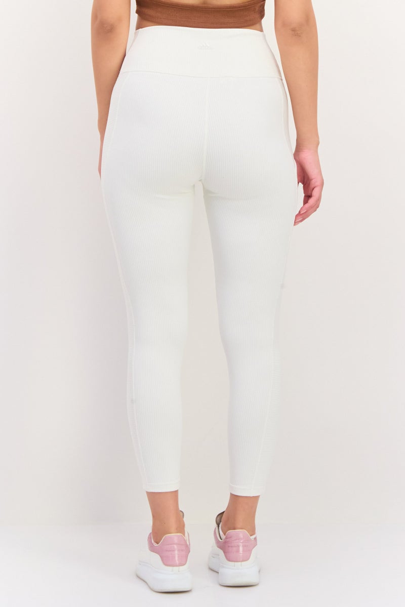 Adidas Women Sportswear Fit Training Tights, Off White  - Image 3