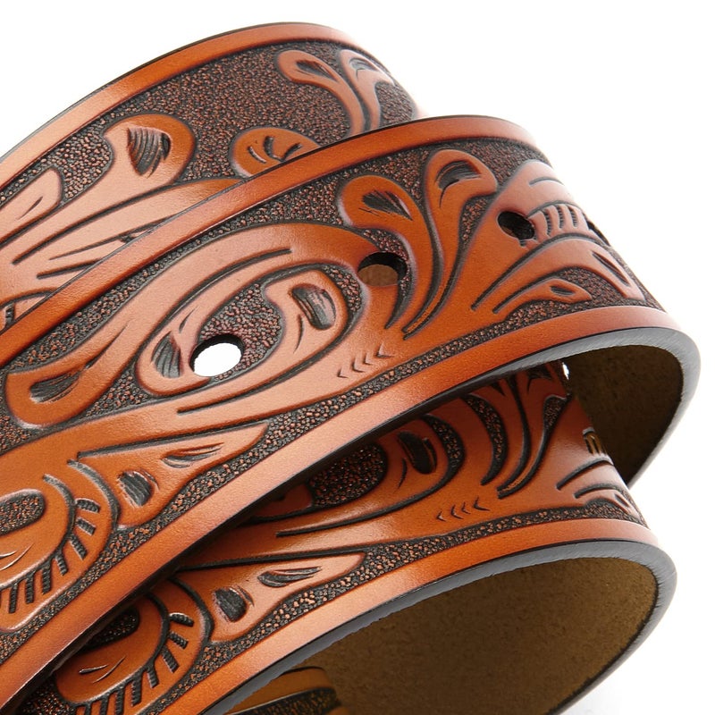 CHAOREN Western Belts for Men without Buckle - Cowboy Belt 1.5" Full Grain Leather Belt for Jeans - One Solid Piece Leather - Image 5