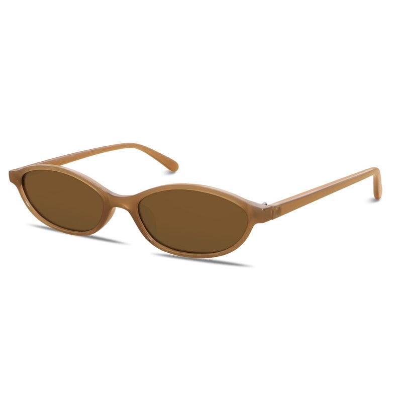 GUVIVI Retro Oval Sunglasses for Women Chic Cat Eye 90s Sunnies Lightweight Narrow Shades Trendy UV protection Sun Glasses - Image 1