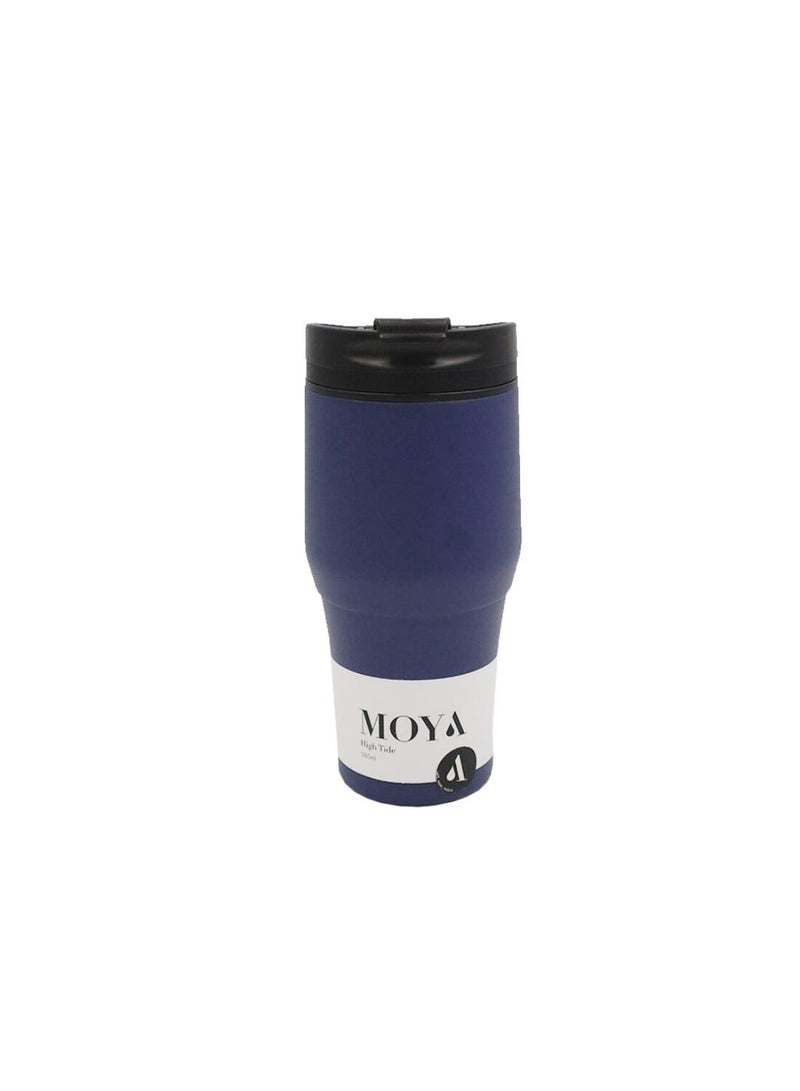 Moya "High Tide" 380ml Travel Coffee Mug Black/Navy - Image 1