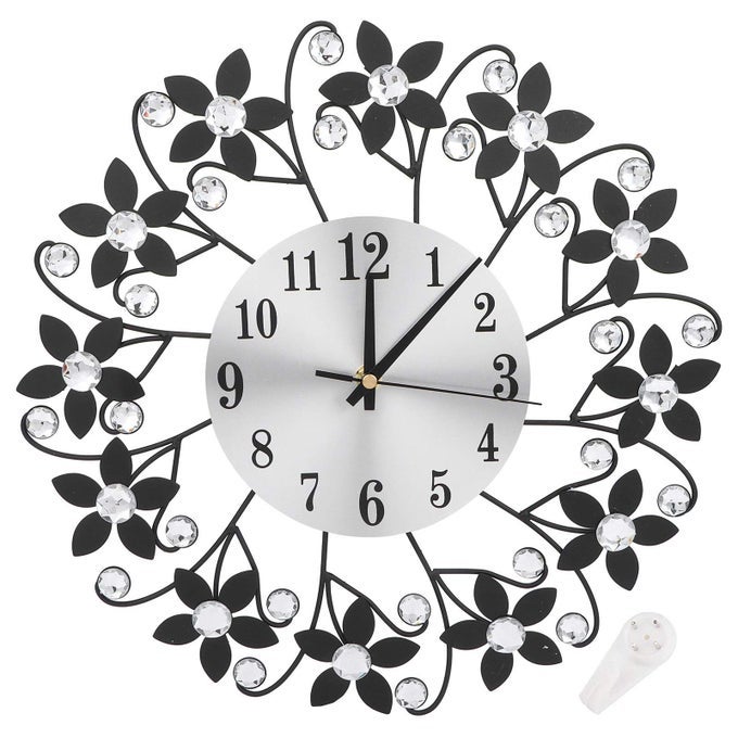WALL CLOCKCLOCKWALL CLOCKS BATTERY OPERATEDWALL CLOCKSSPARKLING WALL CLOCK MODERN METAL WALL CLOCK CRYSTAL DECOR SILENT METAL WALL CLOCK DECORATIVE WALL CLOCK FOR KITCHEN WARDROBE OFFICE