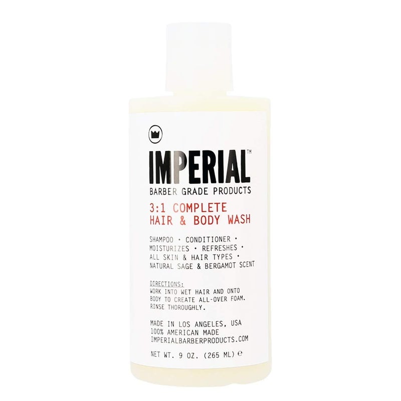 Imperial Barber Grade Products 31 Complete Hair and Body Wash Natural Shampoo Hair Conditioner and Body Wash
