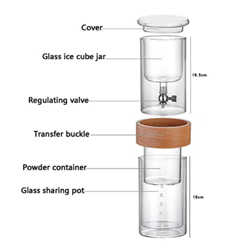 Cold brew coffee machine for home and office use, stainless steel filter, adjustable drip rate, 450ml capacity, silver - Image 4