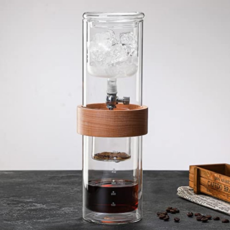 Cold brew coffee machine for home and office use, stainless steel filter, adjustable drip rate, 450ml capacity, silver - Image 2