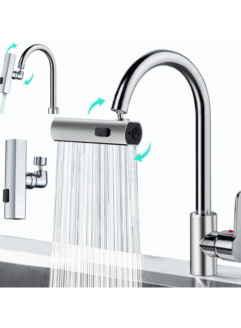 SYOSI Waterfall Kitchen Faucet, 360 Swivel Multifunctional Sink Sprayer Adapter with Faucet Filter, Extender for Sink, Easy Installation, Faucet Replacement Accessories - Image 1