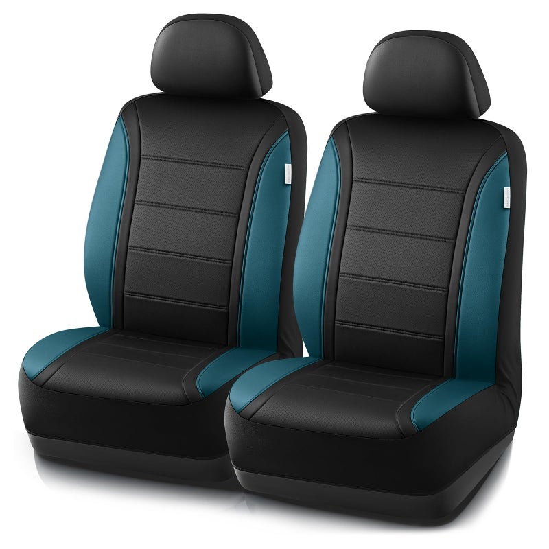 Road Comforts Leather Seat Covers, Breathable Car Seat Covers Front Seat for Men,Airbag Compatible, Automotive Seat Covers Set Universal Fit Most Cars,Vans,Truck,SUV - Image 1