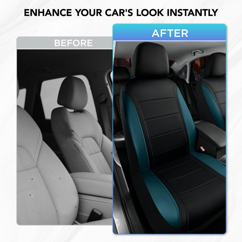 Road Comforts Leather Seat Covers, Breathable Car Seat Covers Front Seat for Men,Airbag Compatible, Automotive Seat Covers Set Universal Fit Most Cars,Vans,Truck,SUV - Image 3
