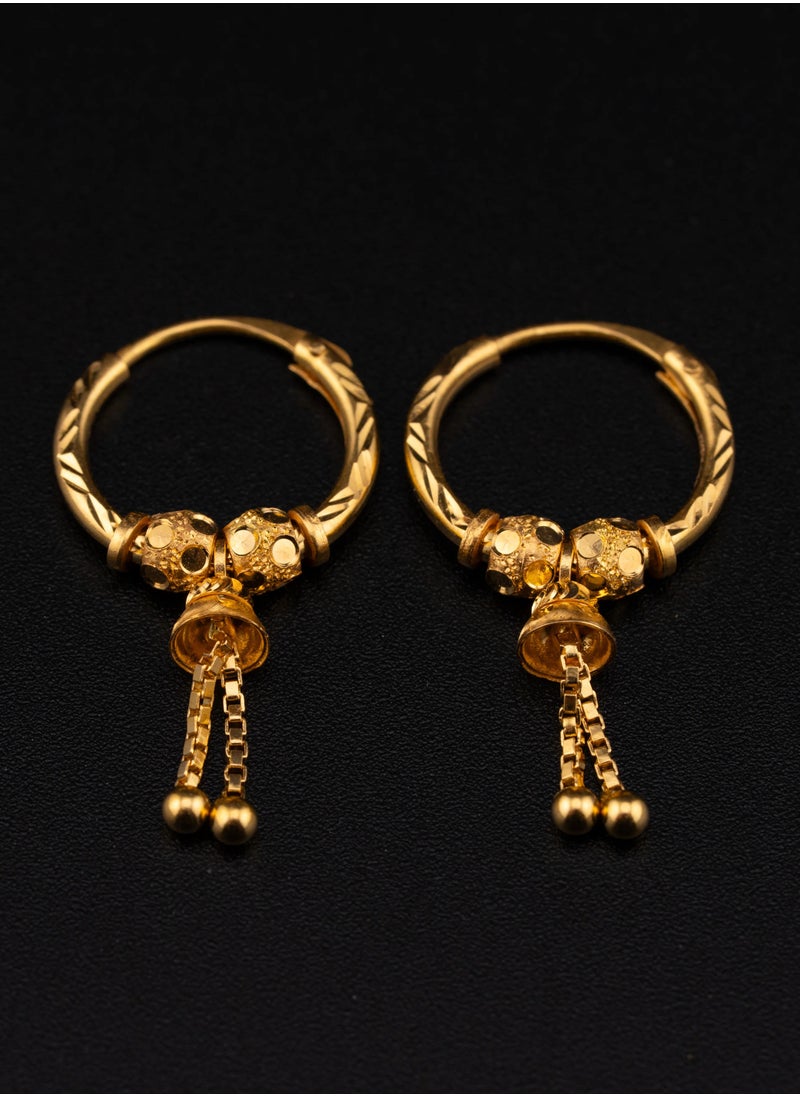 Bell Hoops 22K Gold Earrings