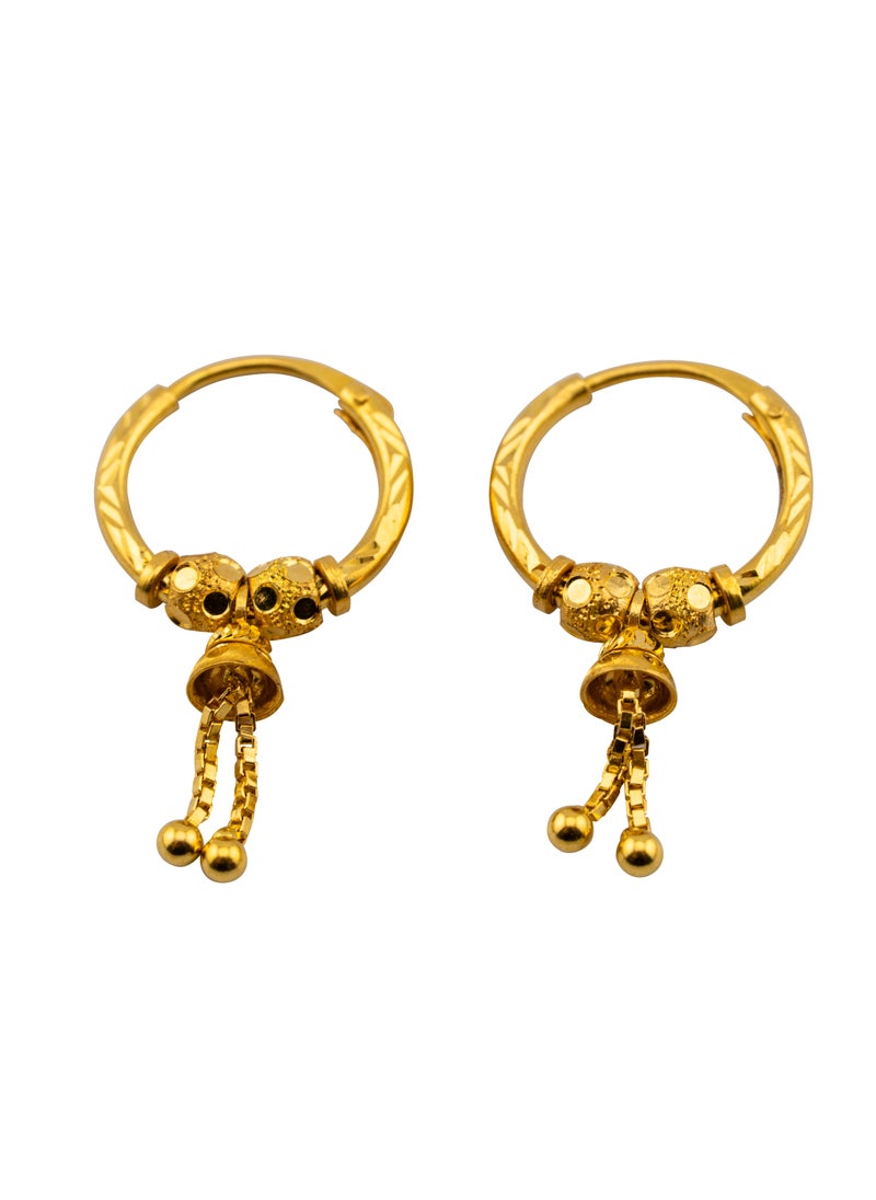 Bell Hoops 22K Gold Earrings