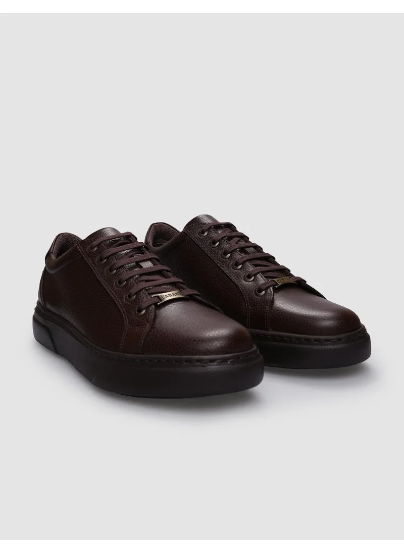 كاباني Leather Brown Lace-Up Men's Sneaker