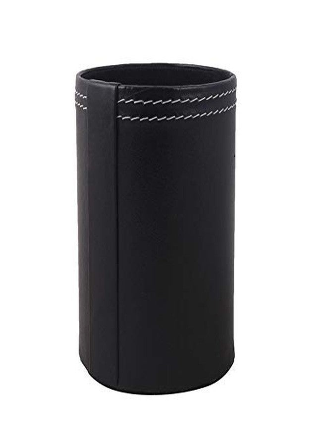 LRS Leatherite Pen Stand Tumbler (Black, Round - Pack of 1) - Image 1