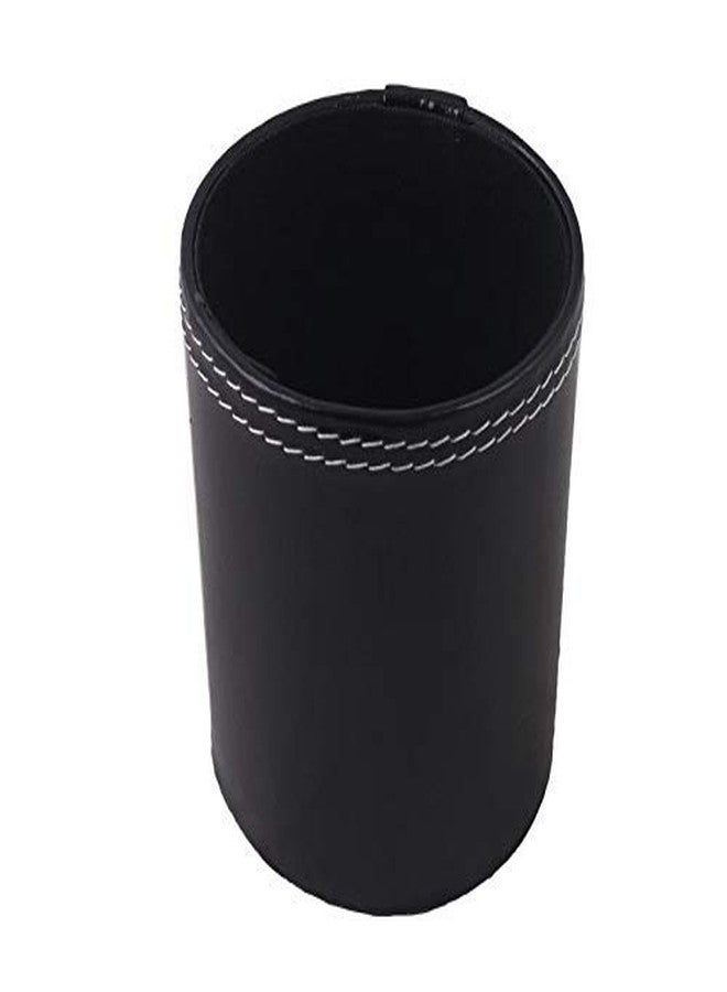 LRS Leatherite Pen Stand Tumbler (Black, Round - Pack of 1) - Image 3