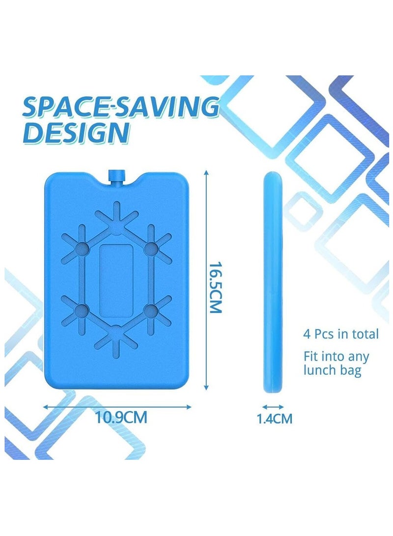 4PCS Ice Packs for Lunch Box,Reusable Ultra Thin Freezer Packs Long Lasting for Coolers to Keep Food Fresh and Drinks Chill Lightweight Easy Carrying Cooler Bag for Work Picnic or Camping  - Image 2