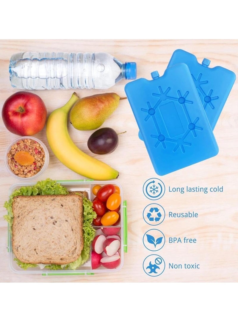 4PCS Ice Packs for Lunch Box,Reusable Ultra Thin Freezer Packs Long Lasting for Coolers to Keep Food Fresh and Drinks Chill Lightweight Easy Carrying Cooler Bag for Work Picnic or Camping  - Image 4