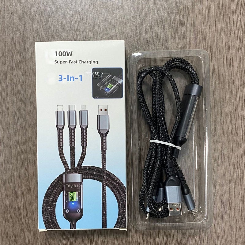 3-in-1 Data Cable with Digital Display - Image 1