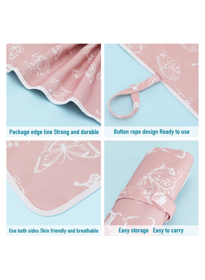 SOLARAE Portable Baby Changing Pad, Waterproof Foldable Travel Changing Mat for Toddlers, Baby, Newborns (Sweet Pink Butterfly) - Image 3