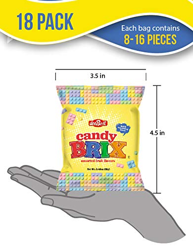 Dee Best Candy Brix Building Brick Candy Assortment - 18 Party Favor Bags Assorted Fruit Flavors Fun and Perfect for Candy Lovers of All Ages Make Your Event Sweet with These Irresistible Party Favors - Image 2