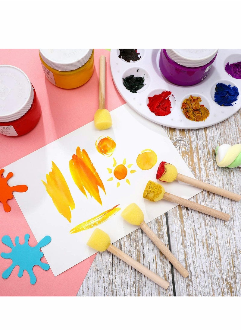SYOSI Assorted Round Paint Foam Set Painting Tools Set, Sponge Brush for Kids Painting Crafts and DIY, Sponge Stippler Stencil Foam Brush, Crafts Arts Painting Supplies  - Image 5