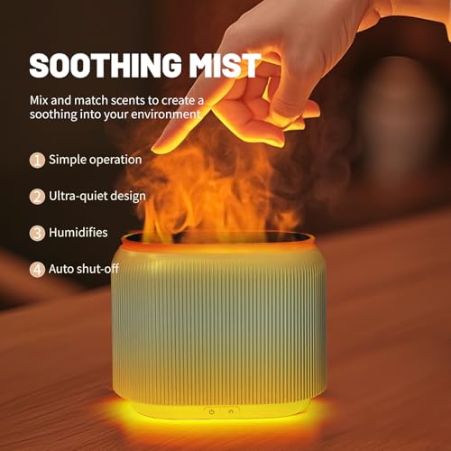 LIFFY Essential Oil Diffuser Fireplace Fire Flame Aromatherapy Diffuser Mist Humidifier with MultiColor LED Lights for Bedroom Yoga Spa WhisperQuiet Operation Ideal Gifts - Image 3