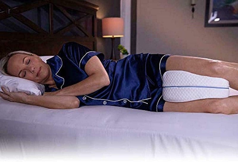 XIBO Knee Pillow for Side Sleepers - Firm Support Cooling Memory Foam Leg Pillow for Sleeping - Sciatica Pain Relief, Knee & Back Relief - Water Resistant Between Legs Pillow - Image 3