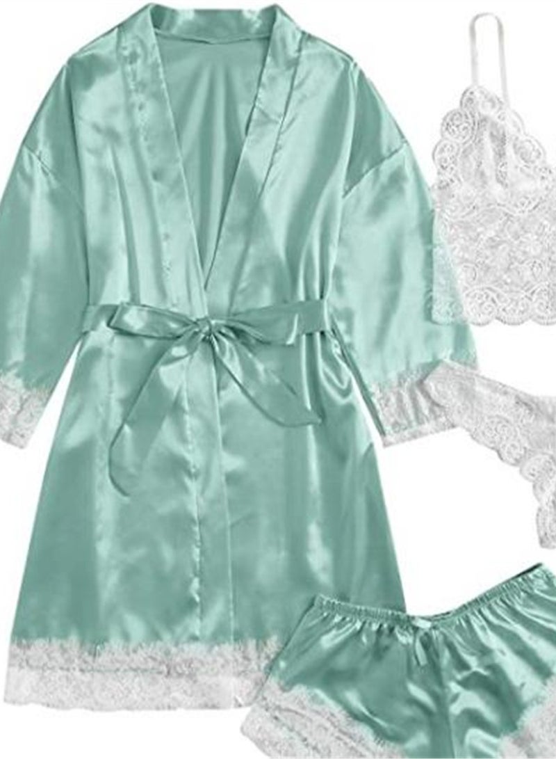 4pcs pajamas women's home pajamas lace pajamas set - Image 5
