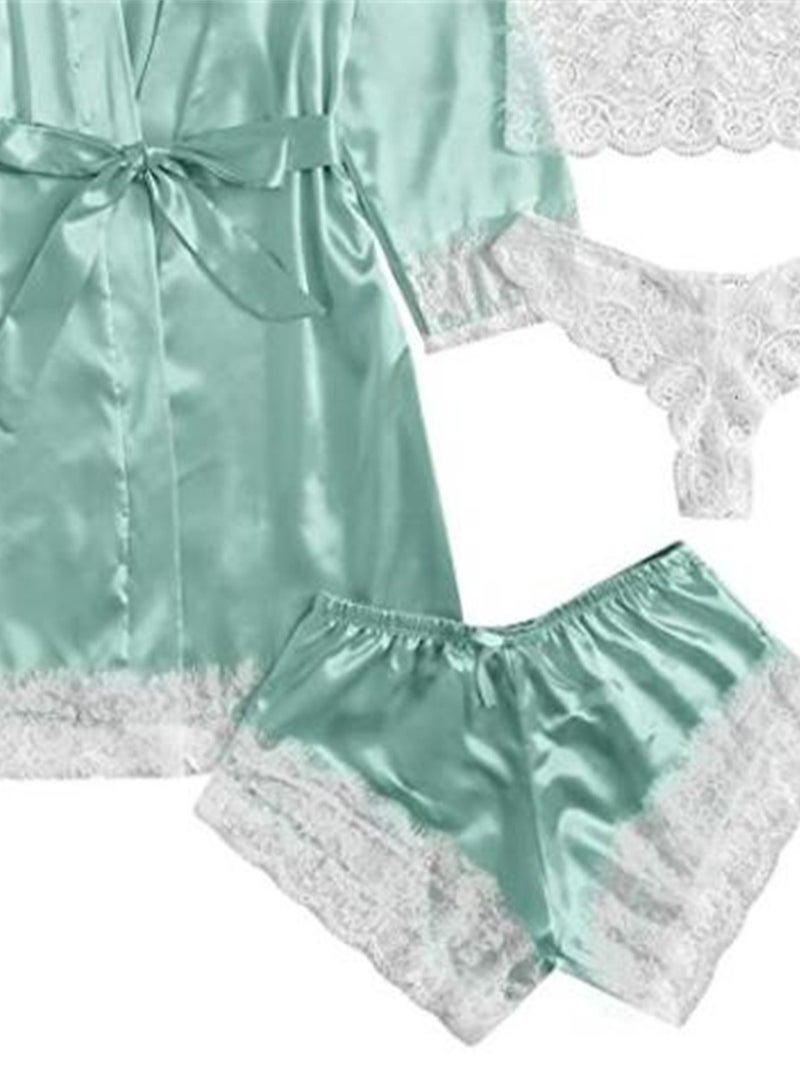 4pcs pajamas women's home pajamas lace pajamas set - Image 4