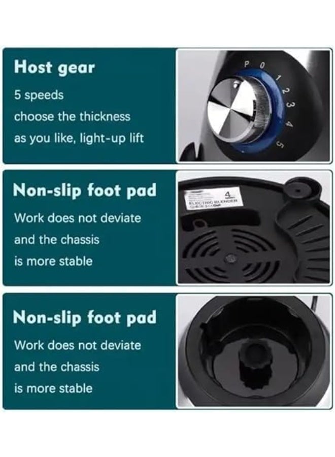 DENX DX2001 1.5L Stand Mixer & Electric Blender – 2800W High-Power Motor, 5 Speed Levels, Pulse & Ice Crush Function, Food-Grade Cup, Multifunctional Juicer & Smoothie Maker for Fruits & Ice - Image 3