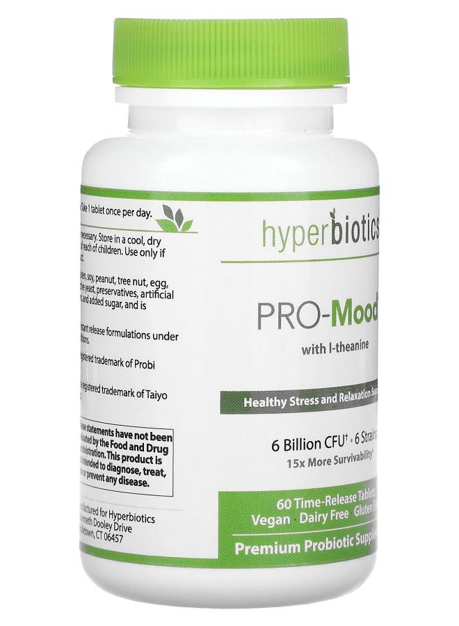 Hyperbiotics Pro-Mood with L-Theanine 6 Billion CFU 60 Time-Release Tablets - Image 2