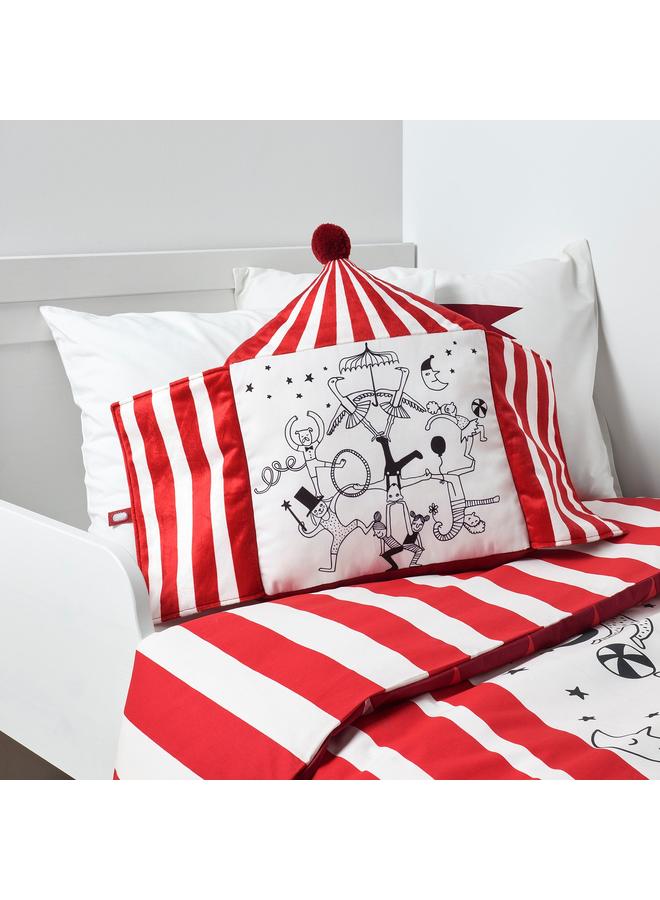 erorex Cushion, circus tent shape red/white, 48x37 cm - Image 3