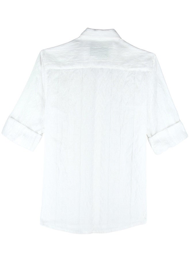 CHARCHIT Boys Comfort Textured Cotton Casual Shirt with T-Shirt - Image 3