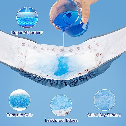 MICOOYO Dog Diaper Liners, Dog Diaper Pads, Disposable Dogs Booster Pads for Puppy, Belly Band Dogs Diapers Liners Male Doggie Diapers Inserts (Paws, XL, 25Count) - Image 3