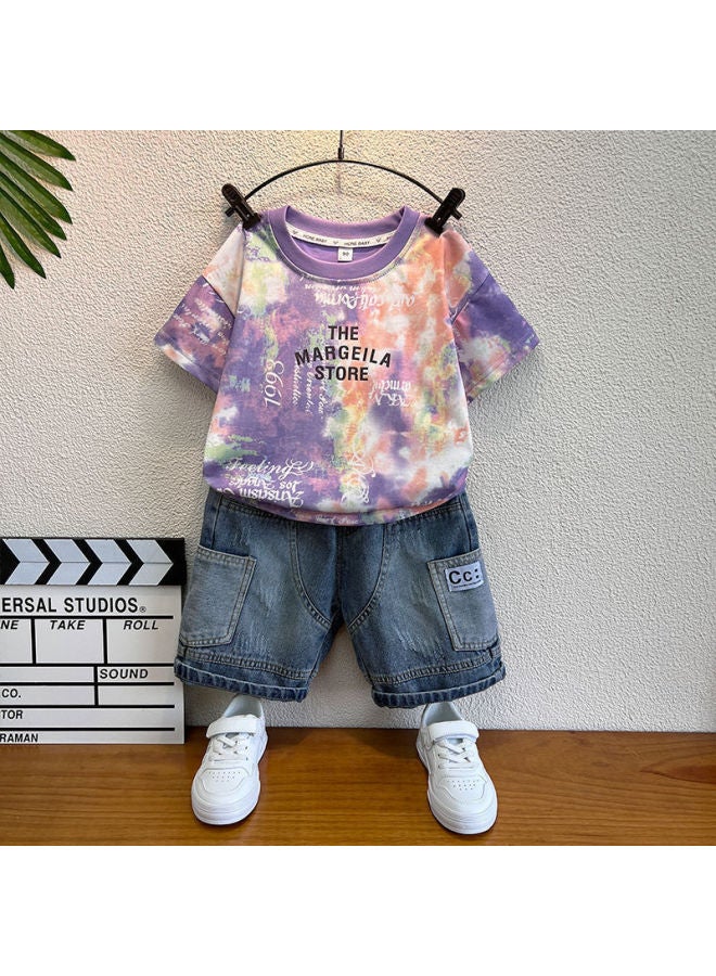 Children's Clothing Boys' Suits New Summer Stylish Tie-dye Kids' Outfits Super Nice-looking Baby Summer Clothes