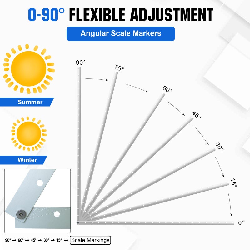 ECO-WORTHY 2 Sets 45inch Solar Panel Mount Brackets Adjustable Tilt Mount Brackets, Suitable for 2-4pcs 100 200 300 400 Watt Solar Panel for Roof, RV, Boat, and Off-Grid - Image 4