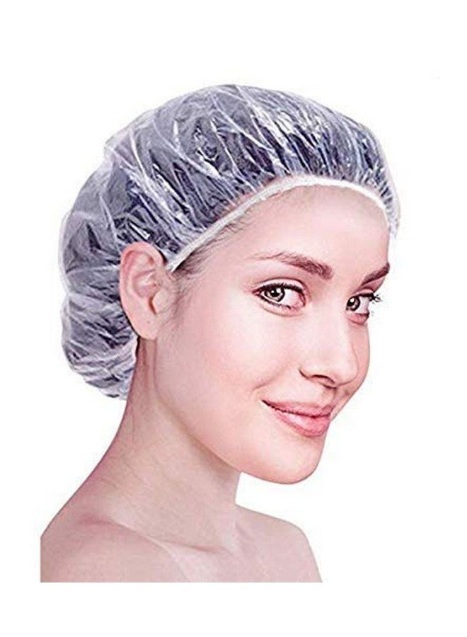 IE IE Shower cap, pack of 50, Transparent Flexible Large Size SHOWER Cap, Bathing cap, Waterproof cap, Plastic cap  - Image 1