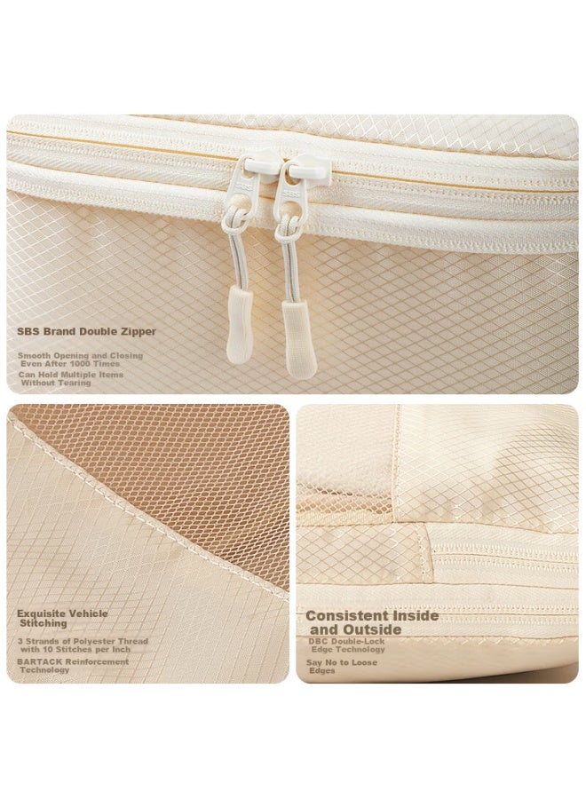 Samfolk Travel Storage Bag Luggage Clothes Compression Packing Organizer Bag For Business Trip Travel Sock Storage White Small Size - Image 5