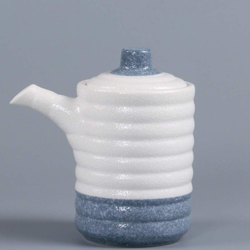 comfrt Ceramic Vinegar Bottle Japanese Soy Sauce Dispenser Bottle Oil Jar Syrup Dispenser Condiment Containers for Home Restaurant Kitchen - Image 2