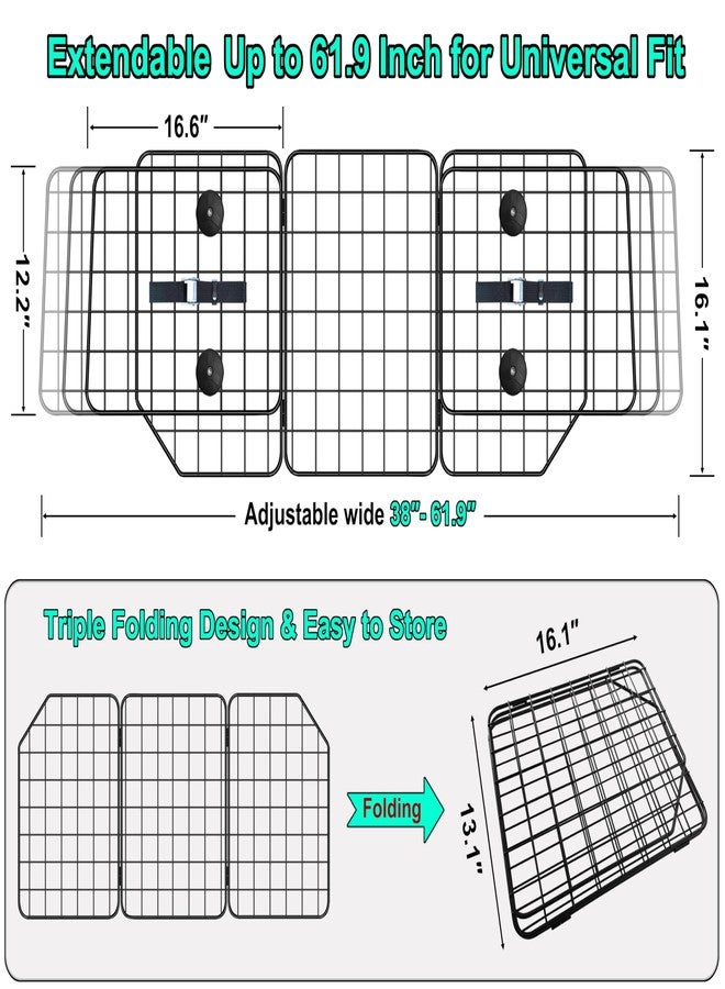 C CASIMR CASIMR Dog Car Barrier for SUVs, Vehicles, Trucks, Cars, Adjustable Pet Divider Cargo Area Universal-Fit, Folding Design for Easy Storage, Heavy-Duty Wire Mesh Barriers Safety Travel Accessories - Image 2
