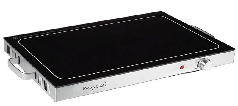 Megachef Megachef Electric Warming Tray with Adjustable Temperature Control 24 in Silver Black 